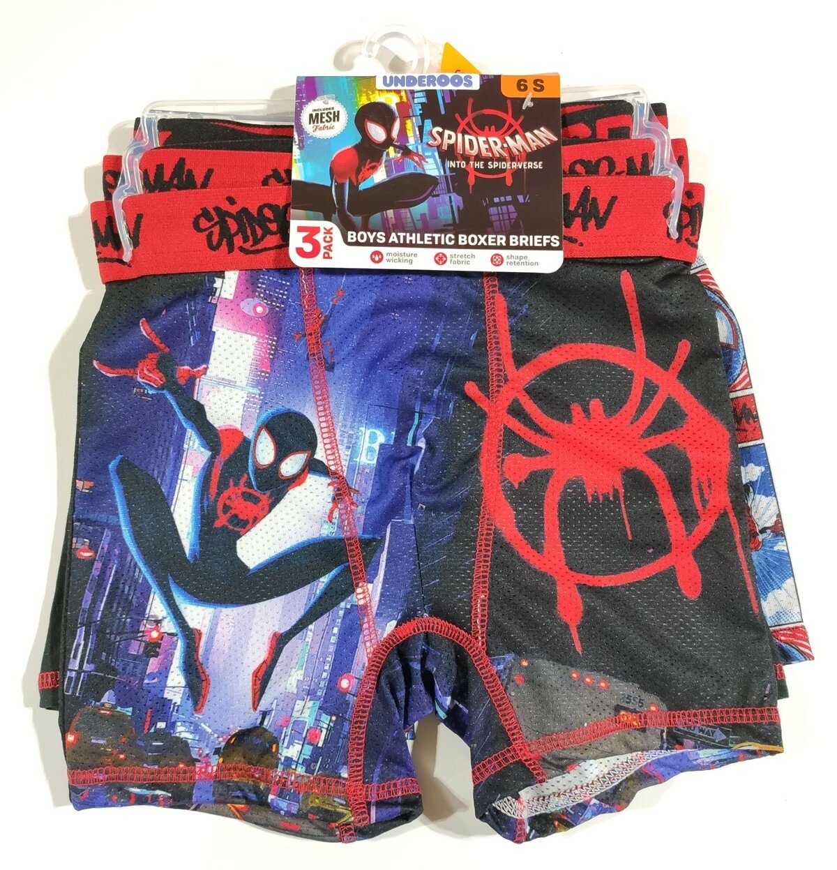 Spiderman Underwear Boys Large 10 Boxer Briefs Into the