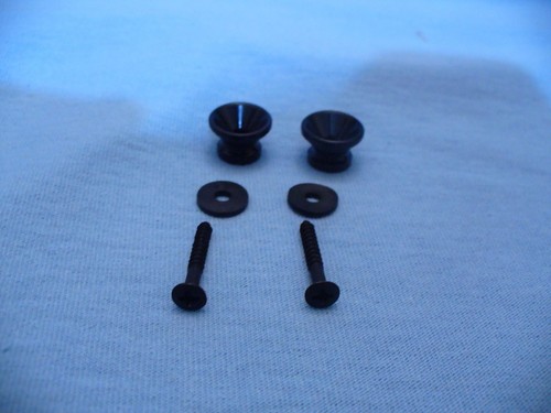 SCHWARZE GITARRENGURTKNÖPFE, ZWEIER-SET AKUSTIK/ST/TL-STIL - USA VERKÄUFER!