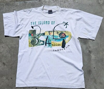 Tony Illustrations Bali Indonesis tee shirt t-shirt preowned sz L Large 1