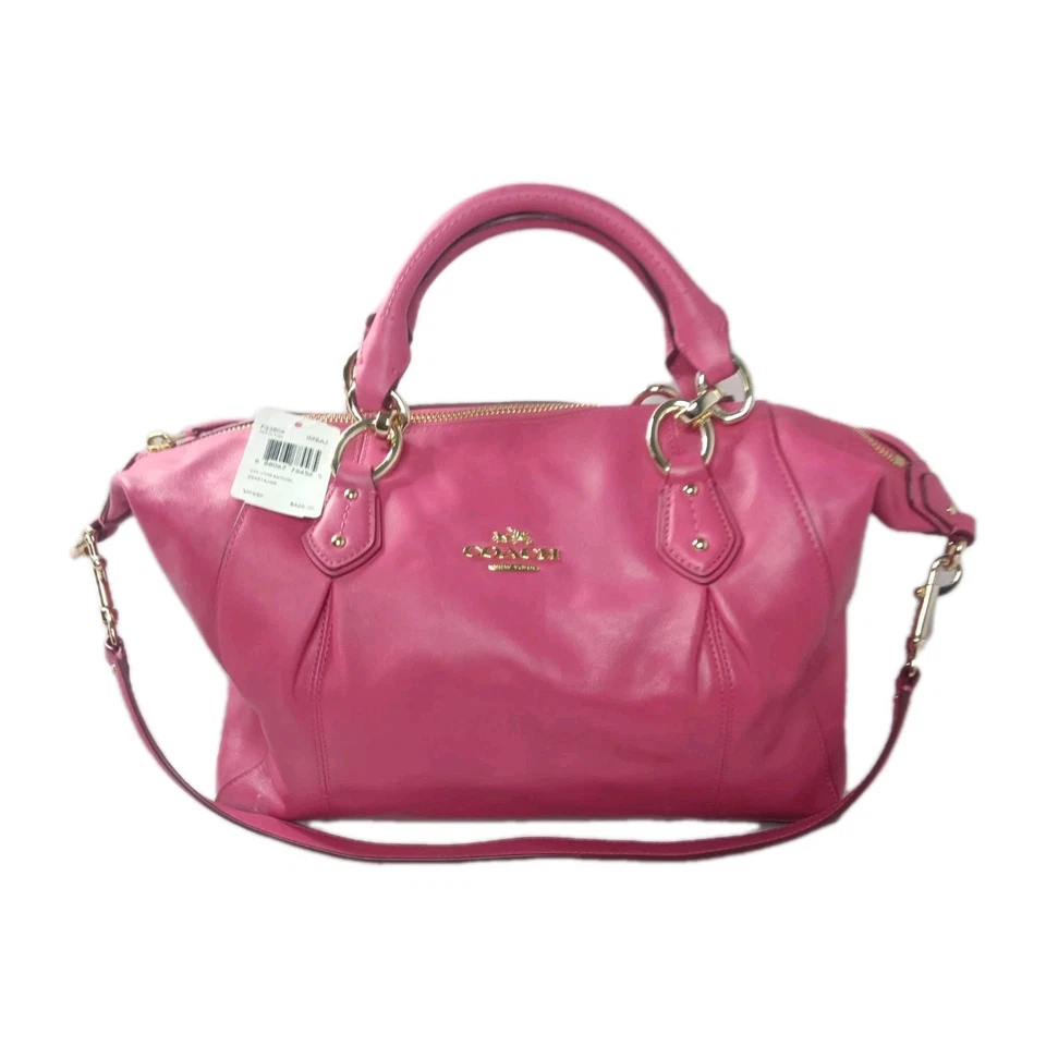 COACH Colette Leather Satchel Shoulder Bag F33806 Pink Ruby MFSRP $425 AS IS