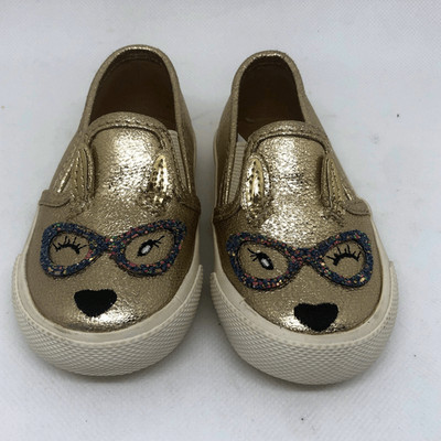 Cute Toddler Girls Cat &Jack Gold Slipon