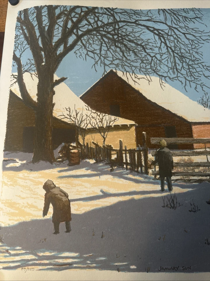 Serigrafia Tom Bartek janeiro sol 20x26 1979 assinada edição limitada 89 de 250 - Imagem 3 de 4