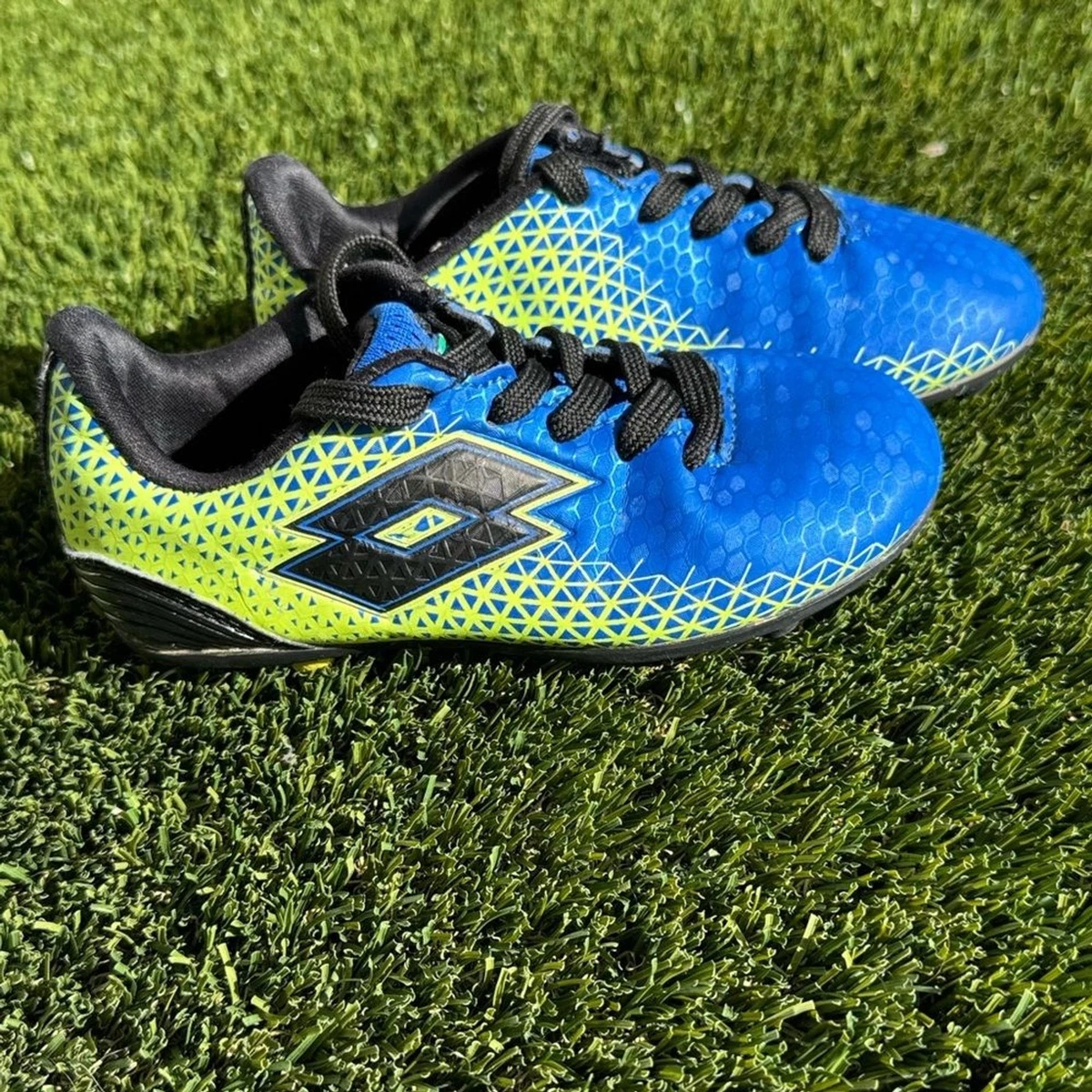 Lotto-Forza Elite Jr 3-Youth Soccer Cleats-Black/Blue/Neon