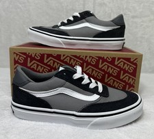 Vans Brooklyn LS Youth Size 3 Black Gray Tonal Asphalt Kids Sneakers New