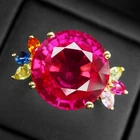 Vivid Pink Rubellite Tourmaline 16.30Ct 925 Sterling Silver 24K Gold Plated Ring