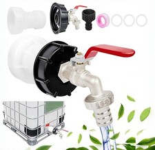 IBC Tank Zubeh&ouml;r Set, Auslaufhahn Adapter, 1000l Wassertank Wasserhahn
