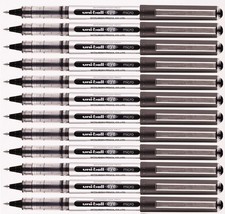 12 x Uniball UB150 Eye Micro Roller Ball Pen 0.5mm BLACK pen