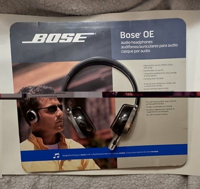 NEW  Bose  Audio OE On-ear Headphones with Case - Black/Silver (2012 ) HTF