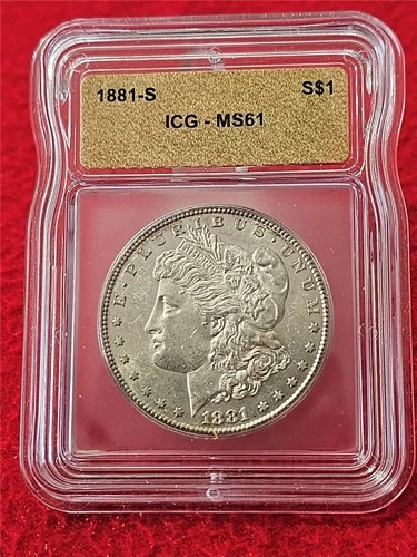 1881-S  MORGAN SILVER DOLLAR  ICG  MS 61                                 #T1746