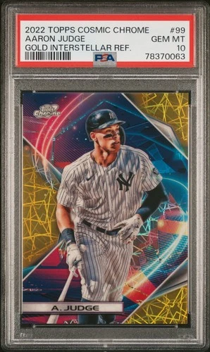 2022 Topps Cosmic Chrome Aaron Judge Gold Interstellar /50 PSA 10