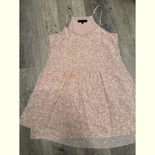 Sanctuary Women Blush Pink Floral Pleated Tiered High-Low Cami Dress Small