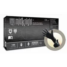 MidKnight Disposable Nitrile Exam Gloves, Black, Powder Free, X-Large, 100-Pack