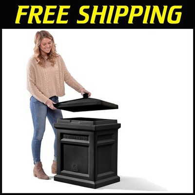 Large Outdoor Parcel Delivery Box, Weather Resistant, Black