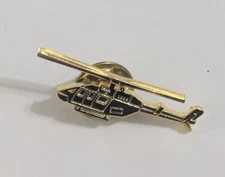 Vintage Helicopter Gold Tone Tie Tac Lapel Hat Pin