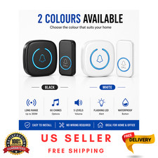 Wireless Door Bells Waterproof 1000ft Long Range Plug in Home Cordless Doorbell