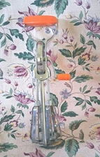 Orange Vintage Egg Beater Rotary Hand Mixer Mid-Century Kitchen Gadget Utensils
