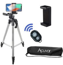 57" Tripod With Phone Holder and Bluetooth Remote For Sony Nikon Canon  Phones