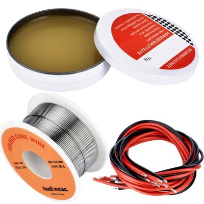 Solder Core Wire and Rosin Paste Flux Kit Tin Lead Rosin Core Solder Wire & R...