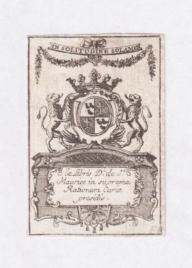 Ex-Libris Ancien - Montilieu Merindol Agnes - Blason Provence Nice - 18ème Siècle