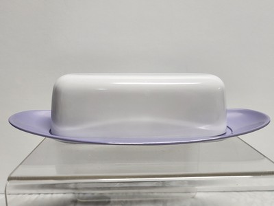 Royalon Melmac Lavender Purple Covered Butter Dish White Lid 321 & 320 