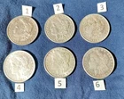 Lot of six (6) Morgan Silver Dollar (90% silver) - no reserve