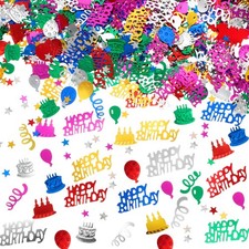 3000 Pieces Happy Birthday Confetti Birthday Party Cake Confetti Metallic Foi...