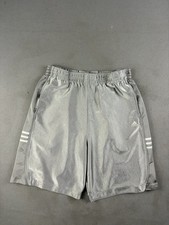 Vintage Adidas Shorts Men Medium Silver Basketball Dazzle Athletic Logo Silky