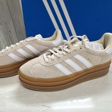 Adidas Gazelle Bold J Blanco/Beige/Dorado/Goma Unisex Niños EE. UU. 6.5 JP9288 Tenis