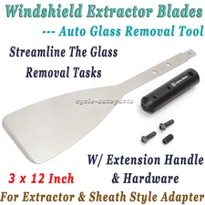 3x12" Windshield Extractor Blade Extension Handle Auto Glass Tool For Extractor
