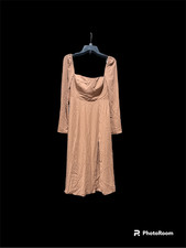 BHLDN Kayleigh georgette dress 6 taupe brown cottagecore feminine