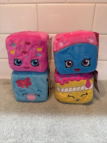 Shopkins Cuddle Cubes 3” New Set Of 4 D’Lish Donut Bubbles Wishes Snow Crush 