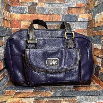 Tommy & Kate Leder Schultertasche lila groß 13'' Reise Übernachtung Tasche schick