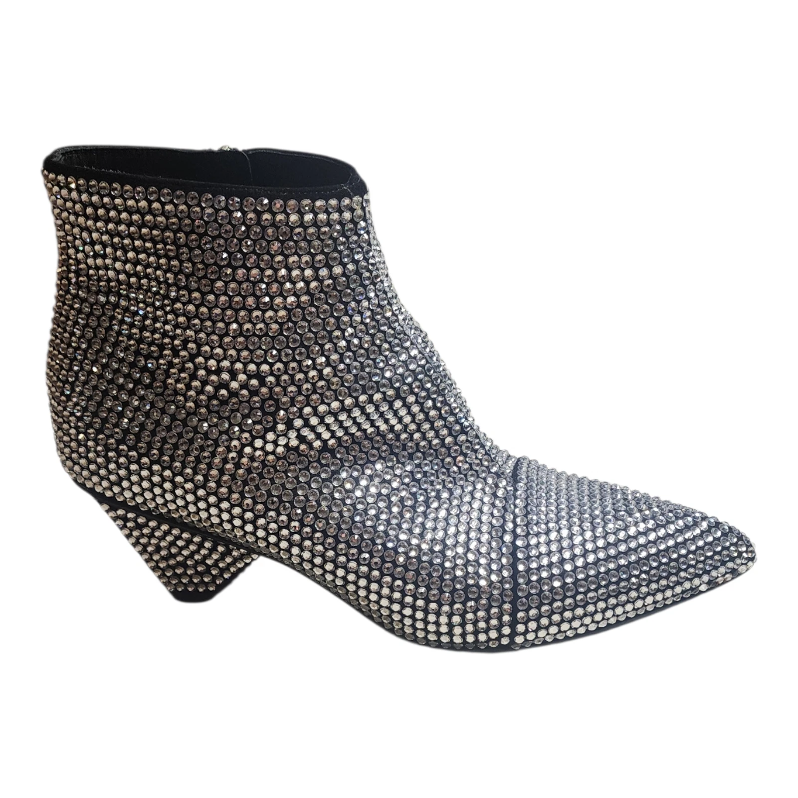 Balmain — Balmain Crystal-Embellished Leather ankle boots Size 39.5 Authentic Vero Cuoio