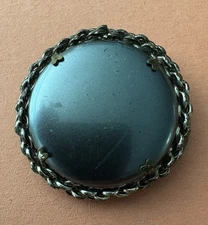 Vintage Round Siver Tone Scarf Brooch Clip Germany 1-1/4 inch diameter