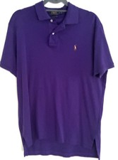 Image of Polo Ralph Lauren Short Sleeve Shirt Mens L Purple Pima Soft Classic Preppy