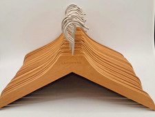 Land's End LOT OF 30 Wooden Swivel Hook Clothes Hangers 14" Shirt Dress Coat