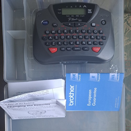 Brother P-touch 60 Label Printer Unit. With Case And Manuals.