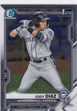 2021 Bowman Chrome #BCP-33 Eddy Diaz !st Bowman Card  Colorado Rockies