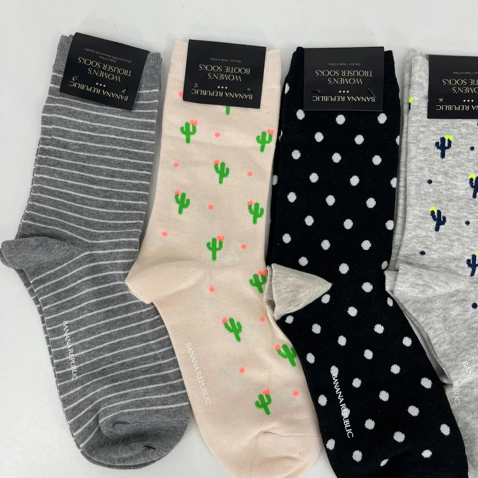 Lot of 4 Banana Republic Trouser Socks Women's One Size Multicolor Mid Calf NWT - Image 3 of 4