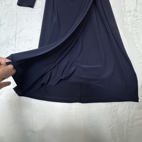 Vestido Midi Lauren Ralph Lauren Elegante Imitación Envolvente Acanalado Femenino Slinky Talla 2 - Imagen 2 de 9