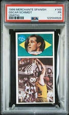 1986 Merchante Spanish #143 Oscar Schmidt RC FIBA HOF Brazil Rookie PSA 1 Nice