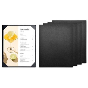 WeChef 5 Pack Leather Menu Covers 8.5"x11" Single Page Angled Corners Wine List