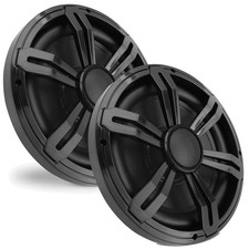 2x Pyle PLSMRW124BK 12'' 500W 4-Ohm Slim Waterproof Car High-Powered Subwoofer