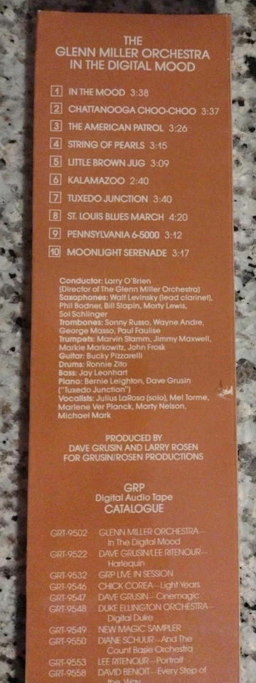 GRP In The Digital Mood Glenn Miller Orchestra Pre-Recorded DAT Tape Brand New! - Image 3 of 4