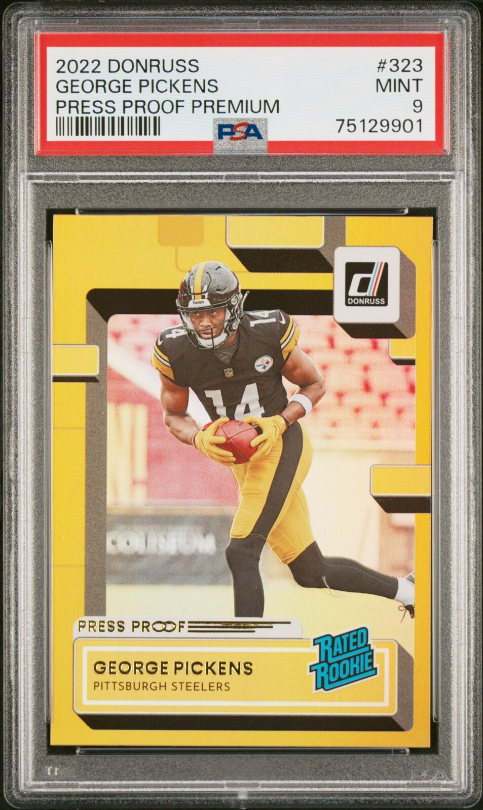 George Pickens Steelers 2022 Donruss Press Proof Premium Rookie Card #323 PSA 9