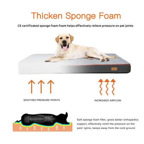Orthopedic Foam Dog Bed Waterproof Pet Dog Crate Stunning Jumbo Mattress NonSlip - Picture 10 of 18