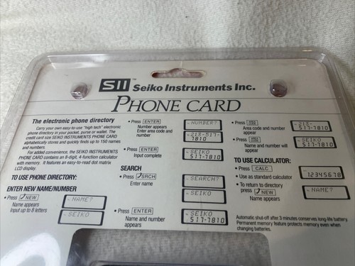 SII Seiko Instruments DF-200 Phone Card Electronic Phone Directory - Picture 4 of 6