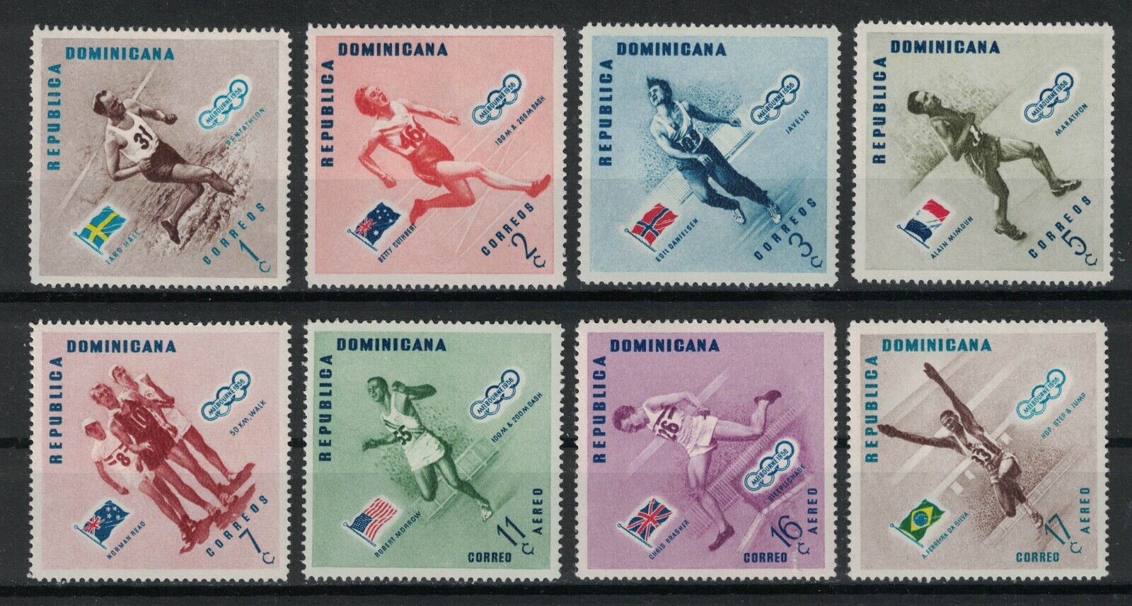 DOMINICAN Limited price sale REPUBLIC:1957 SC#479-83 Max 58% OFF MH winners R172 1956 Olympic