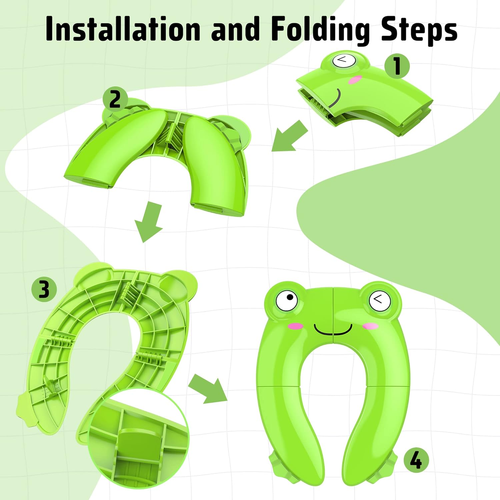 Portable Potty Seat for Toddler Travel - Foldable Non-Slip Potty Training Toilet - Picture 4 of 7