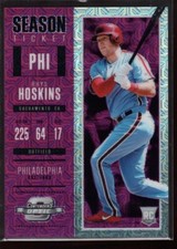 RHYS HOSKINS #80/99 ROOKIE PRIZMS PURPLE MOJO REFRACTOR RC 2018 CONTENDERS OPTIC